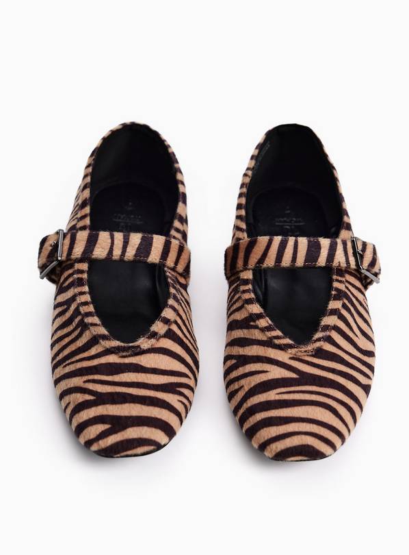 Zebra Mary Jane Ballerina Shoes 8