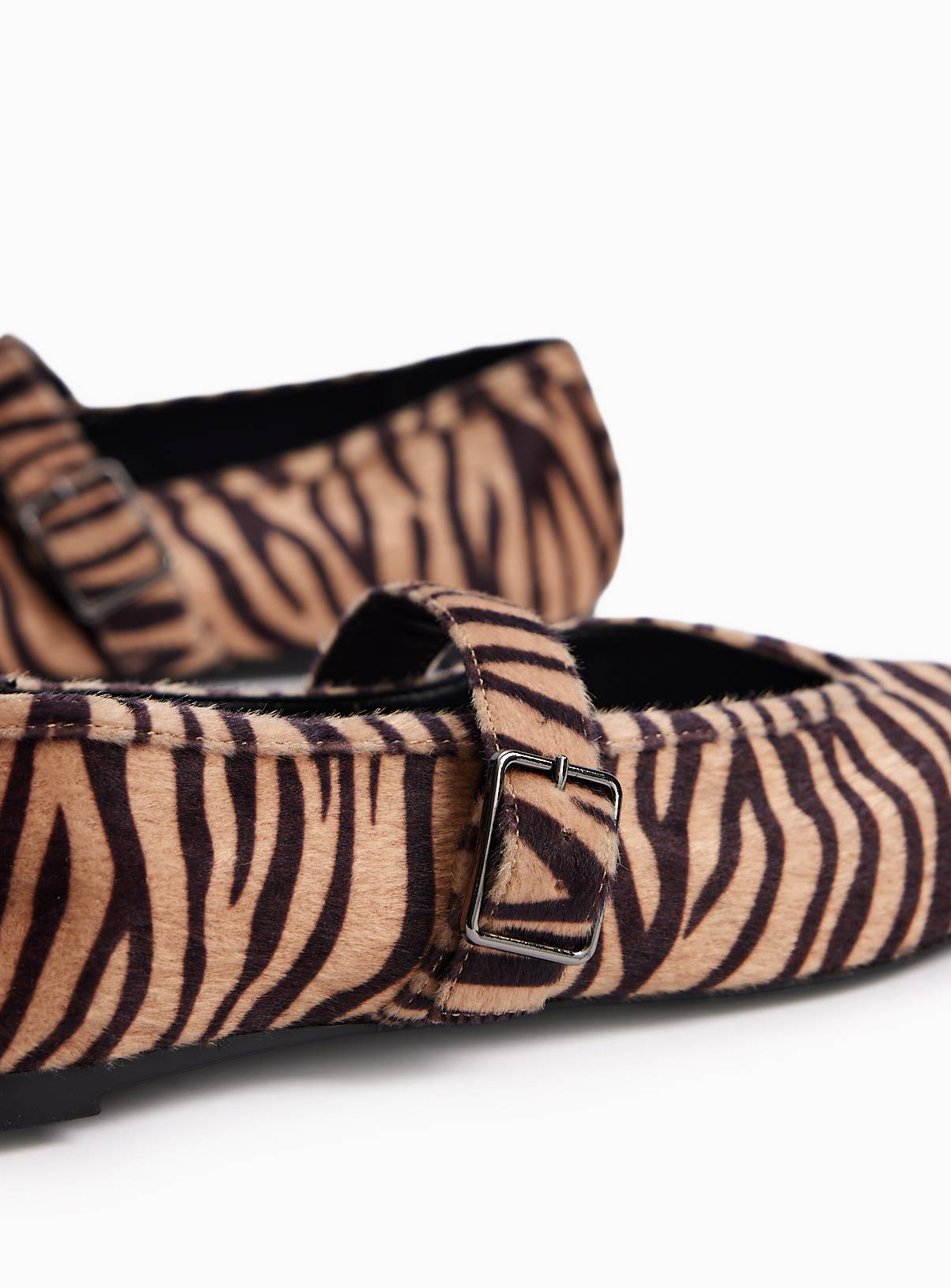 Zebra Mary Jane Ballerina Shoes 7 - Image 4