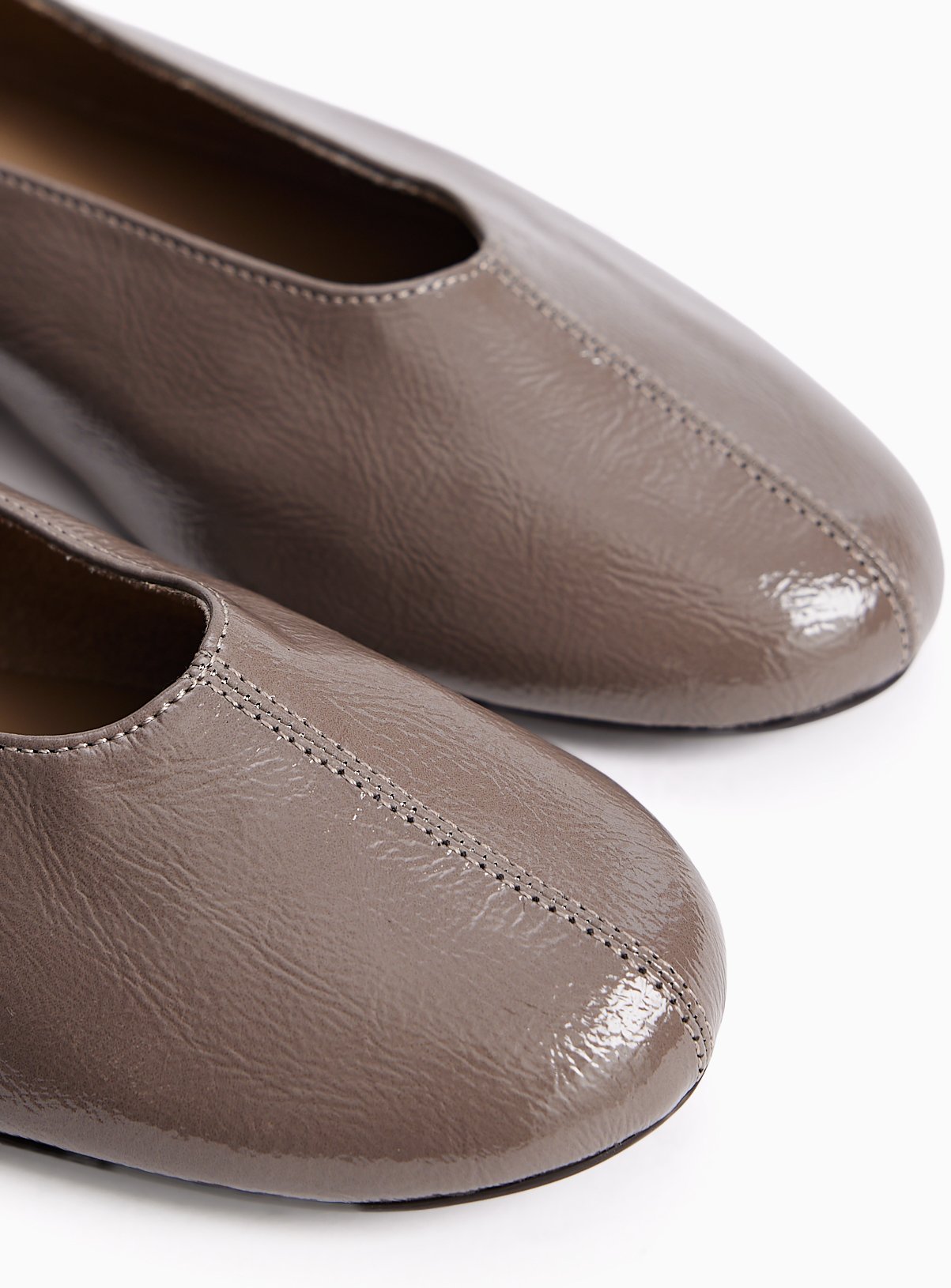 Grey Full-Cut Ballerina Pumps 3 - Image 3 thumbnail
