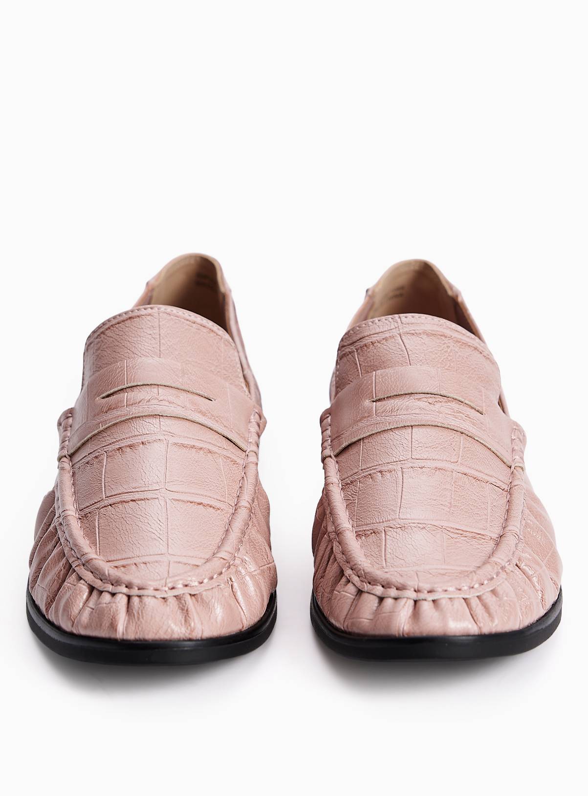 Pink Faux Croc Loafers 4 - Image 1