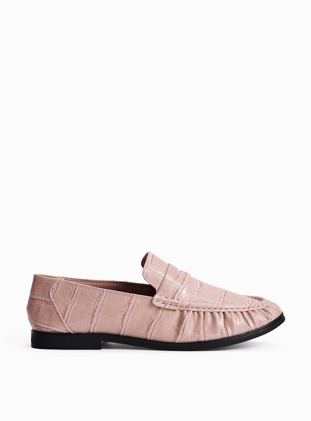 Pink Faux Croc Loafers 4 - Image 2