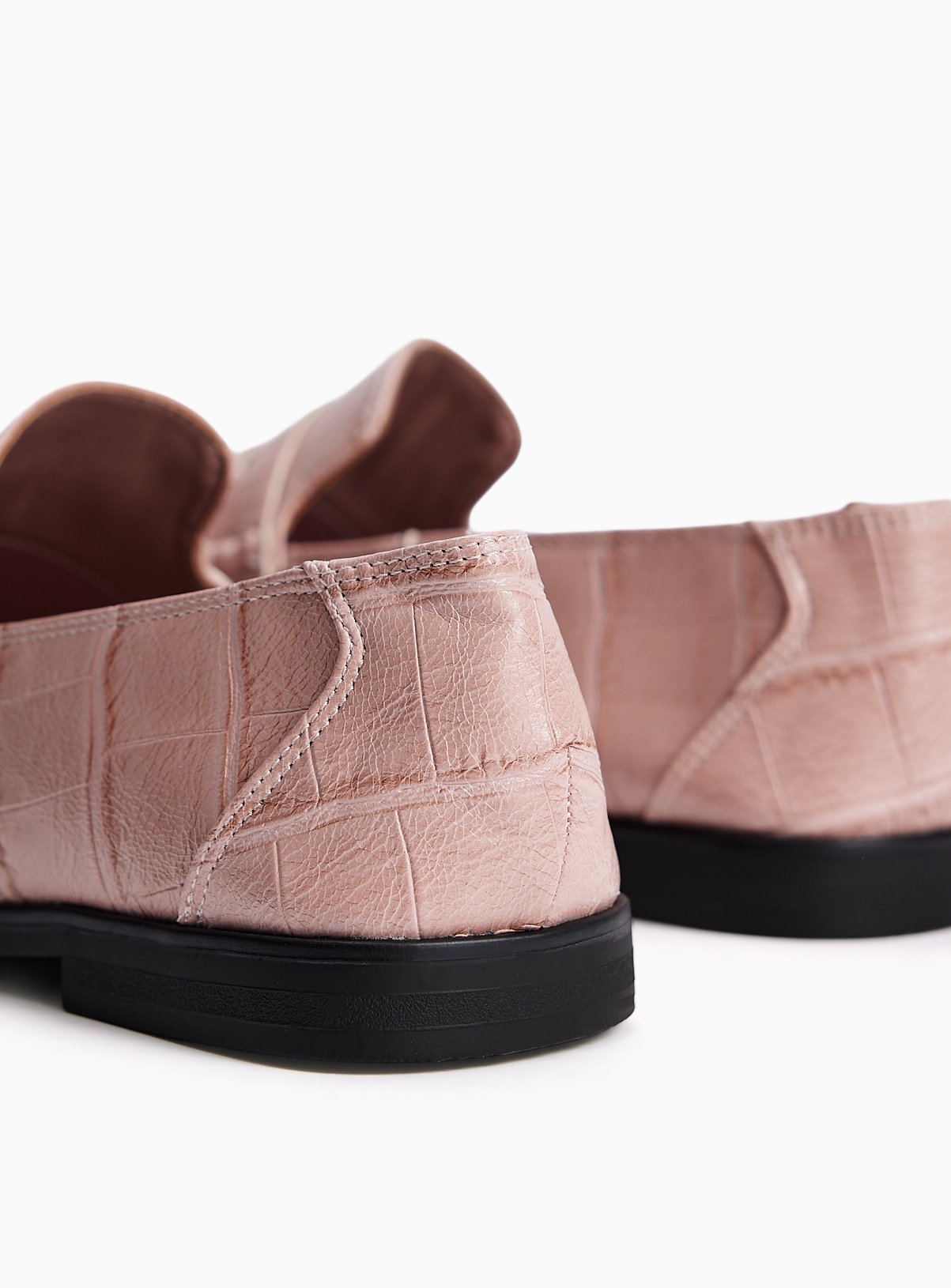 Pink Faux Croc Loafers 4 - Image 4 thumbnail