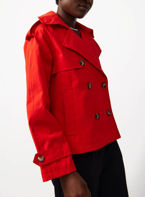 Red Short Trench Jacket XS