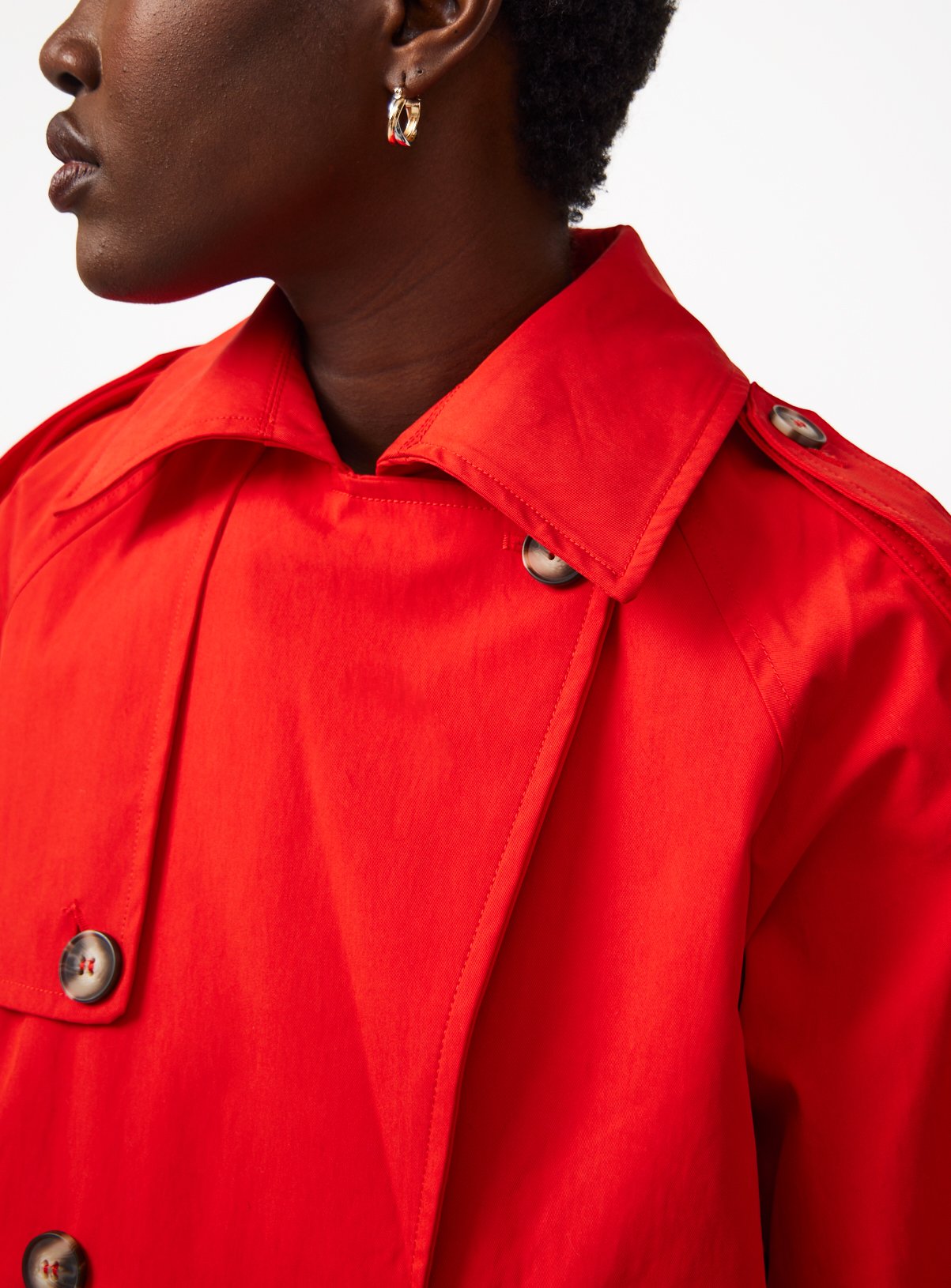 Red Short Trench Jacket M - Image 3 thumbnail