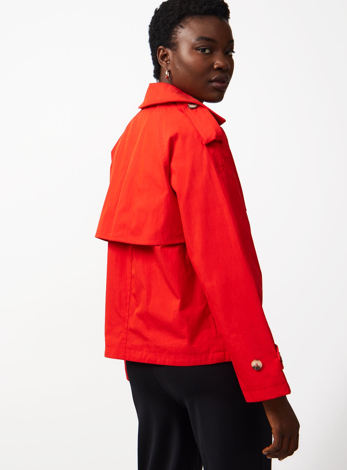Red Short Trench Jacket M - Image 4 thumbnail