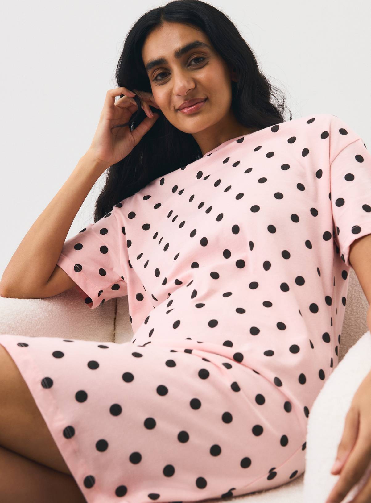 Pink & Brown Spotted Sleep T-Shirt XXL - Image 1