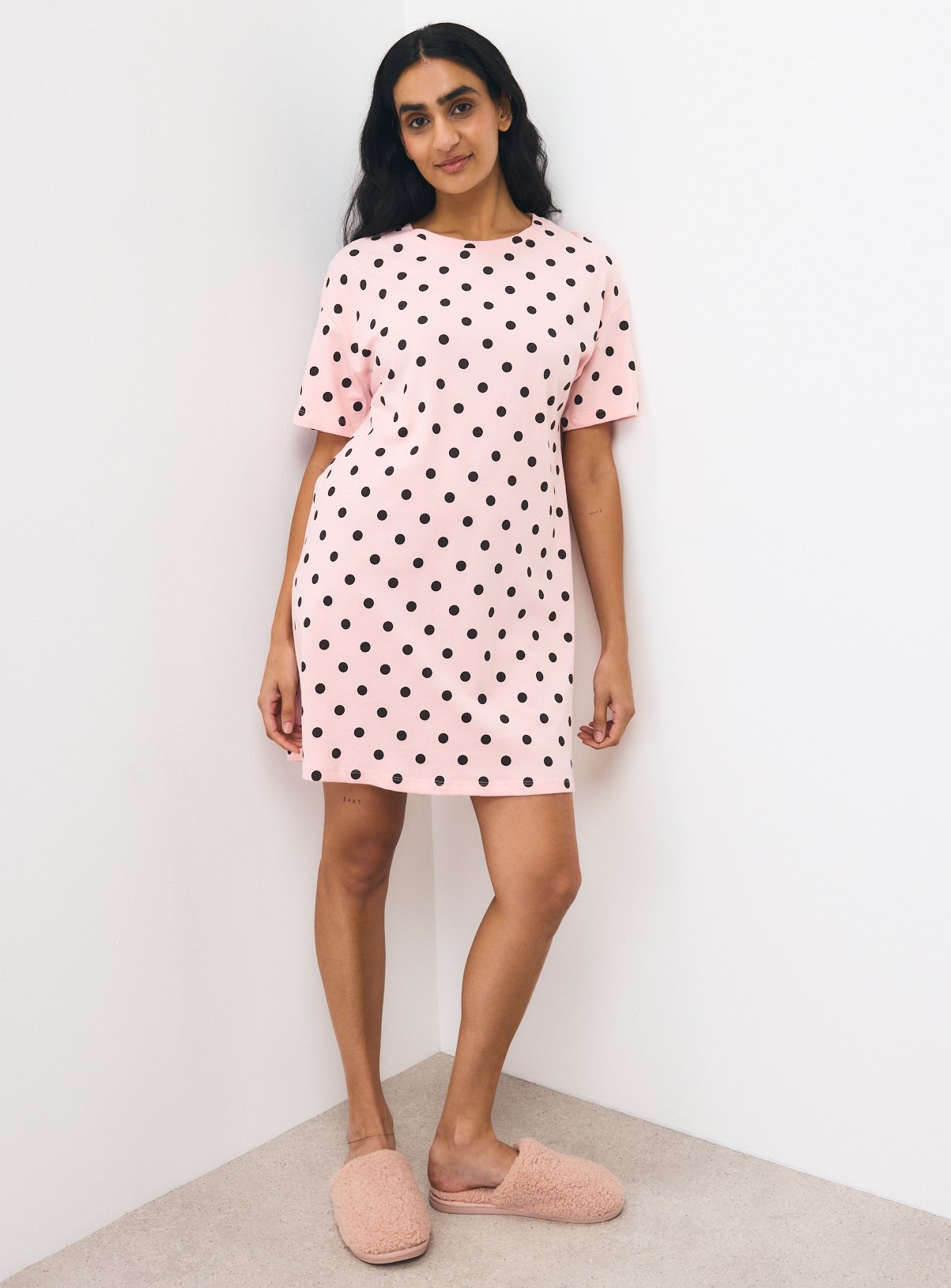 Pink & Brown Spotted Sleep T-Shirt XXL - Image 2 thumbnail