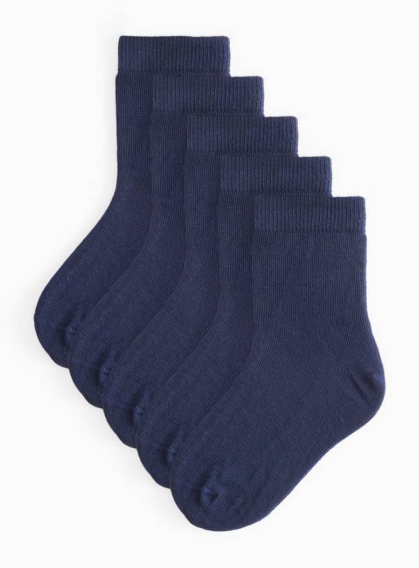Navy Seamless Toe Socks 5 Pack 4-6.5