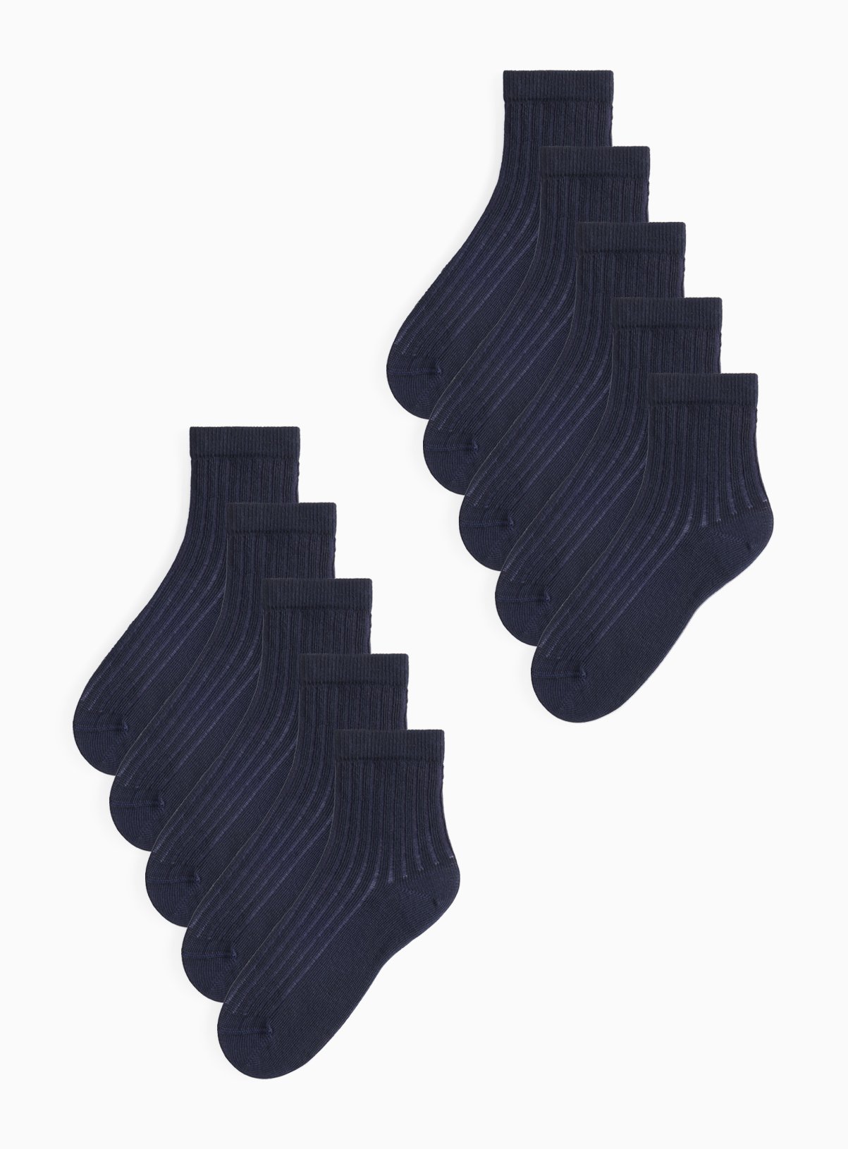 Navy Ribbed Socks 10 Pack  4-6.5 - Image 1 thumbnail