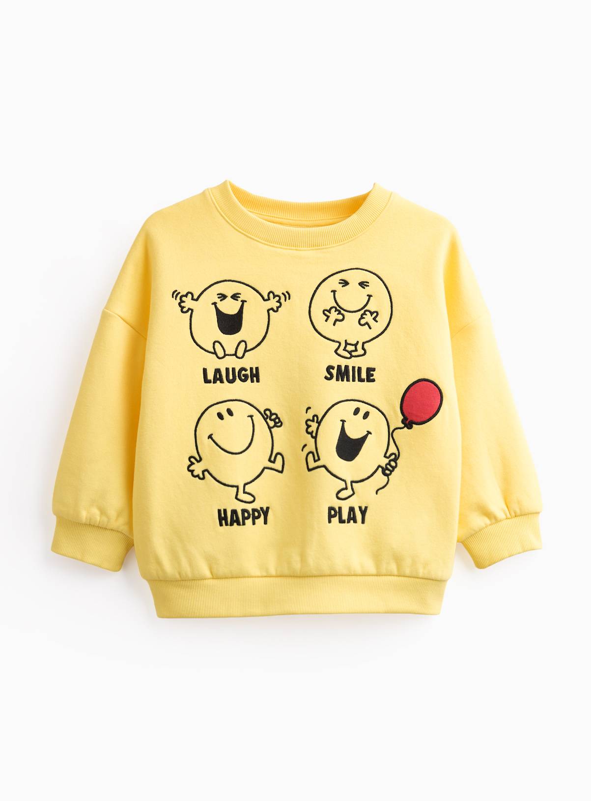 Yellow Mr Men Laugh, Play, Smile Crewneck Sweater 3-4 years - Image 1