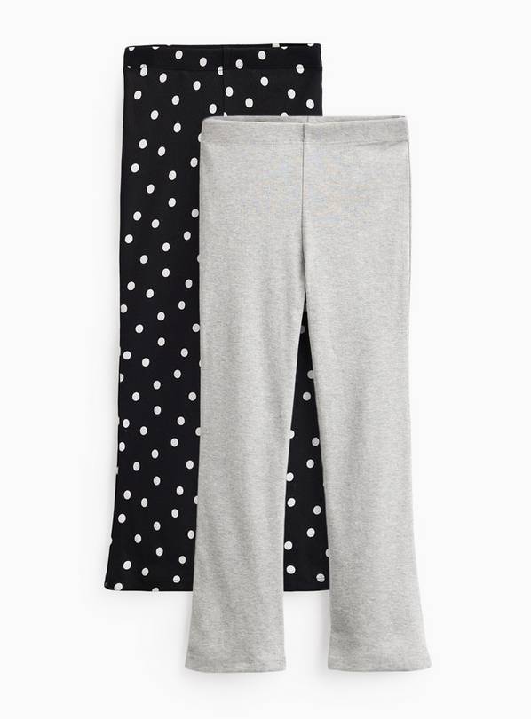 Brown Ribbed Kick Flare Leggings 2-Pack 9 years