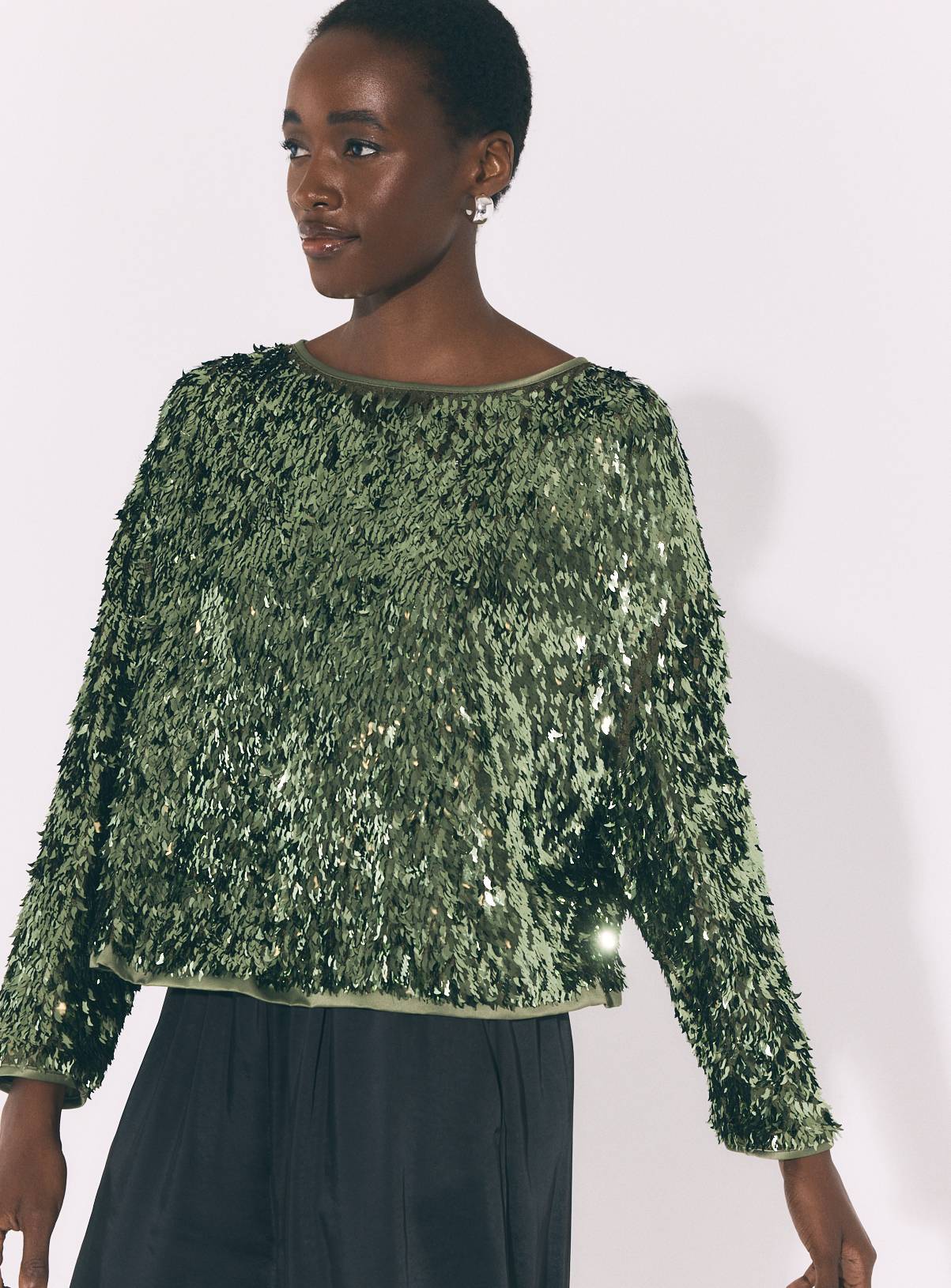 Green Chilli Sequin Long Sleeve Top 16 - Image 1