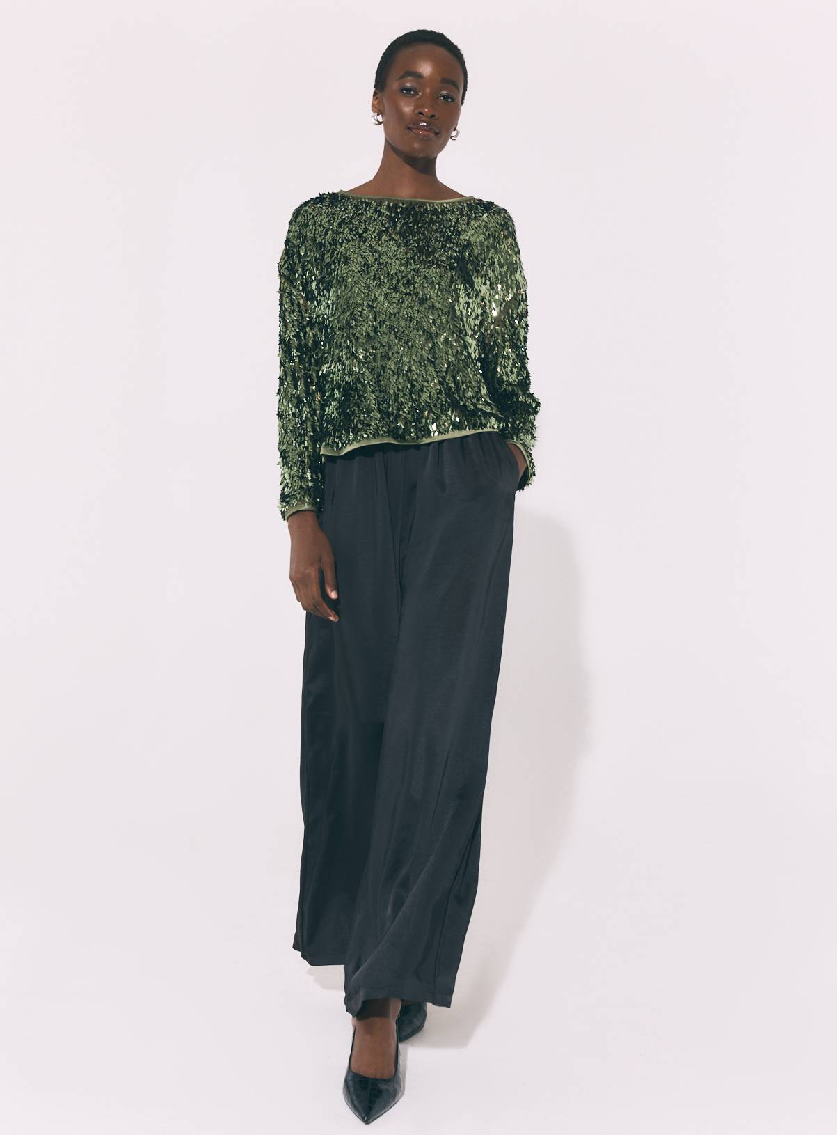 Green Chilli Sequin Long Sleeve Top 16 - Image 2