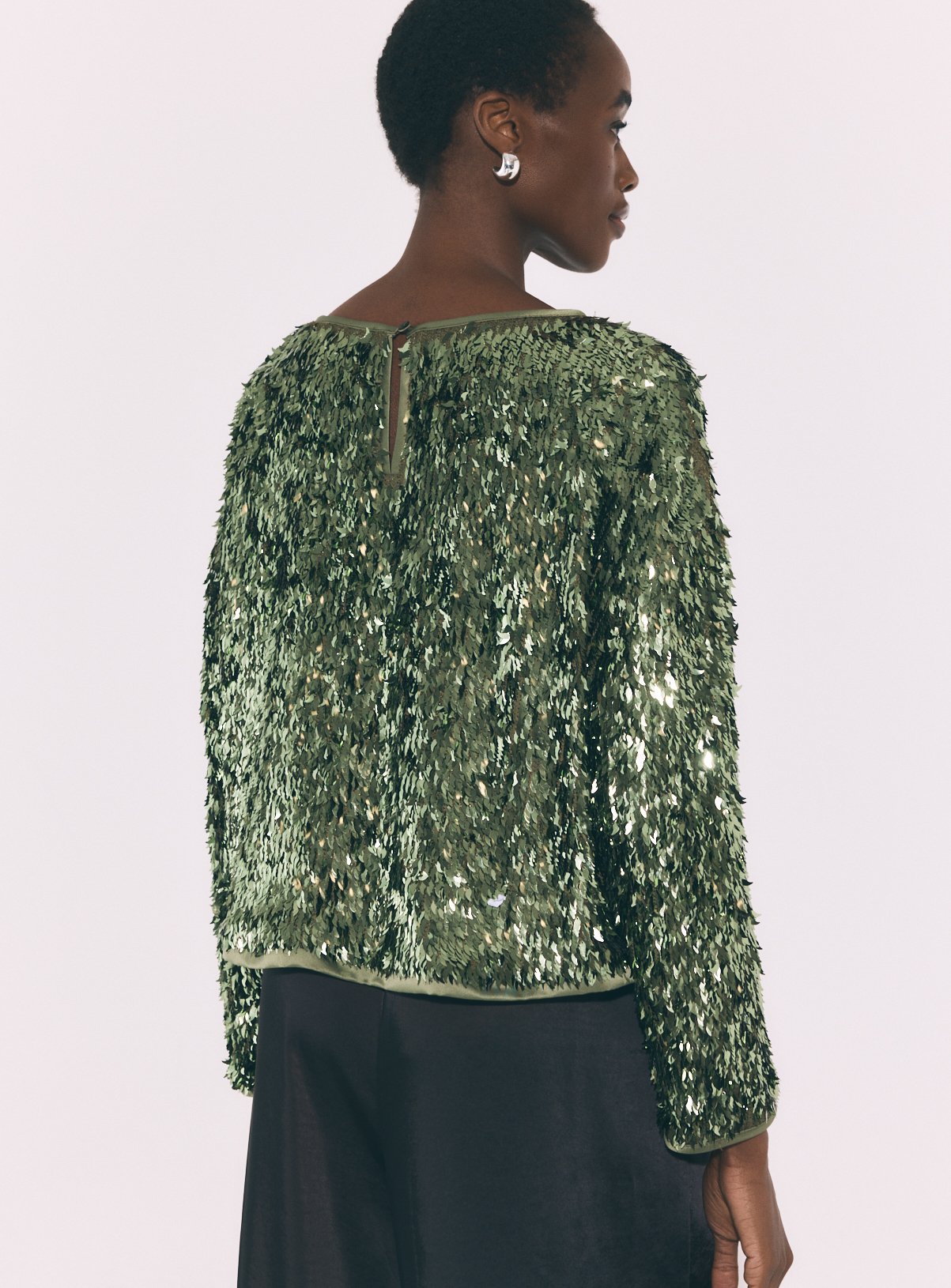 Green Chilli Sequin Long Sleeve Top 16 - Image 4 thumbnail