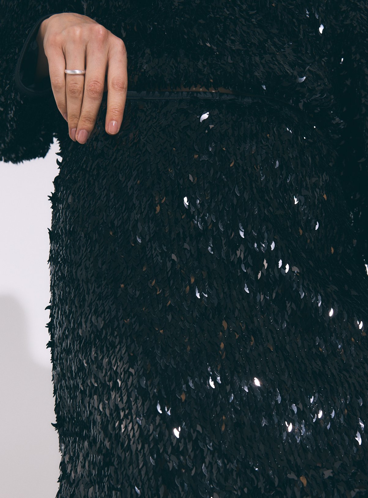 Black Sequin Mini Skirt 10 - Image 3 thumbnail