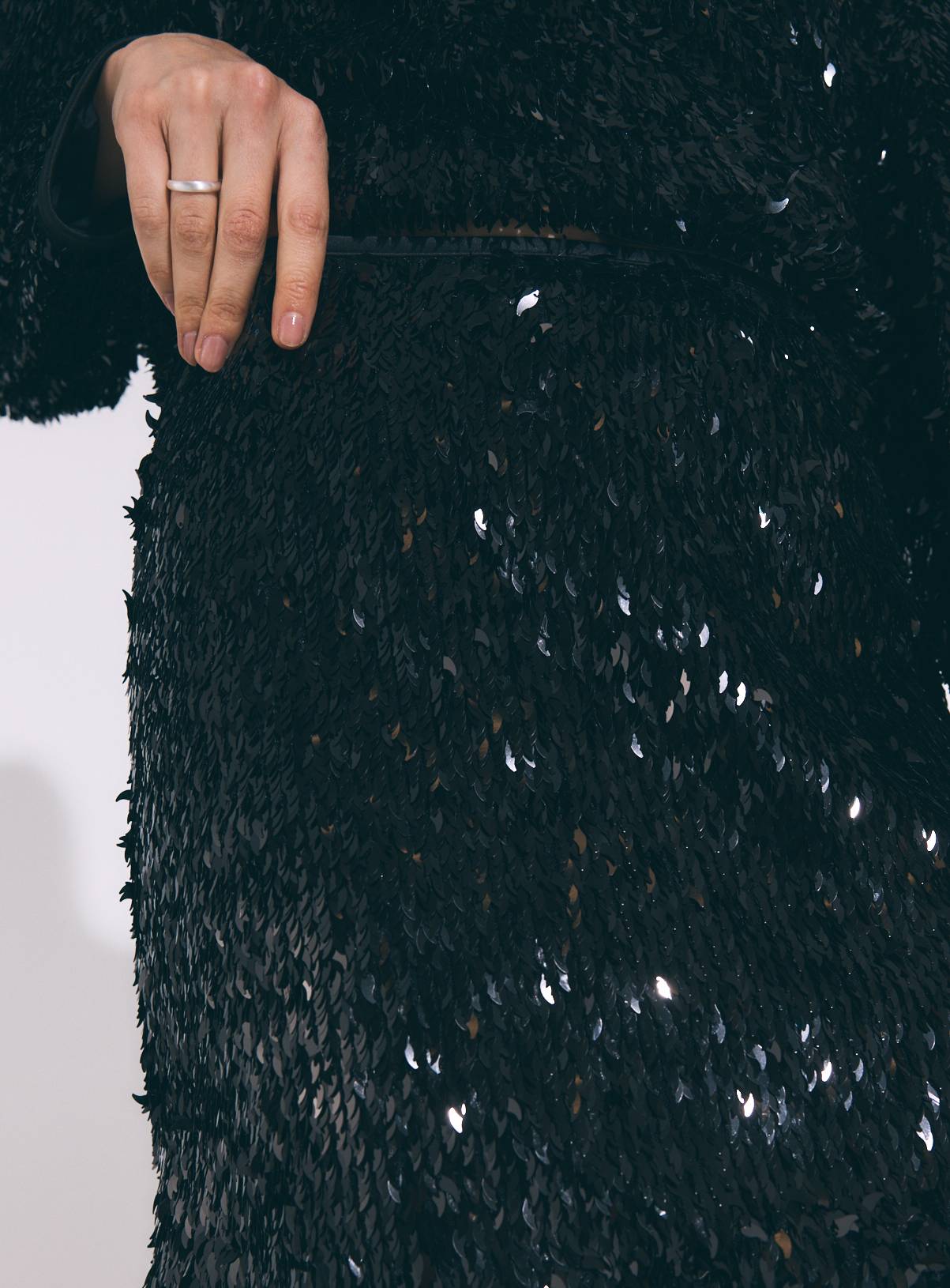 Black Sequin Mini Skirt 10 - Image 3