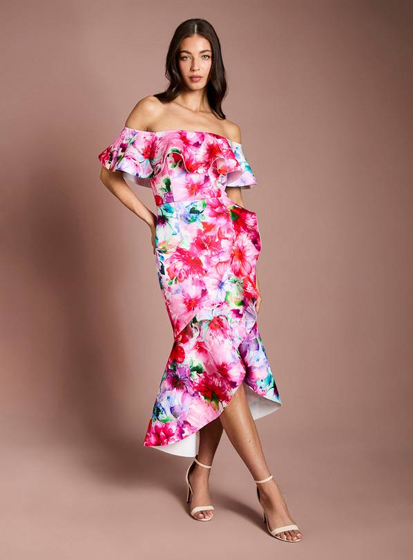 COAST Placement Floral Scuba Dress 14