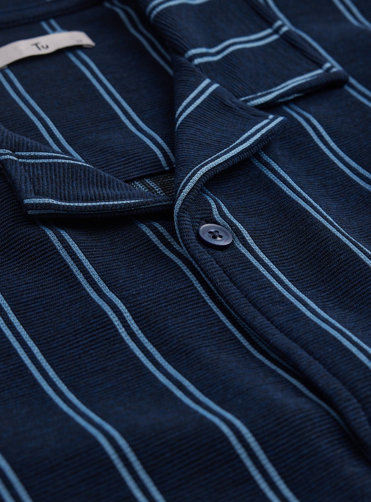 Blue Vertical Stripe Short Sleeve Shirt  XXXL - Image 4 thumbnail
