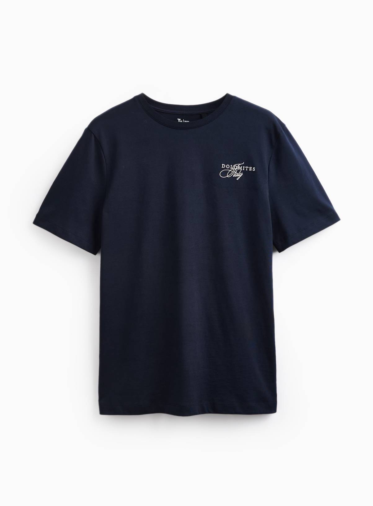 Navy Dolomites Print & Embroidered Regular Fit T-Shirt XS - Image 3