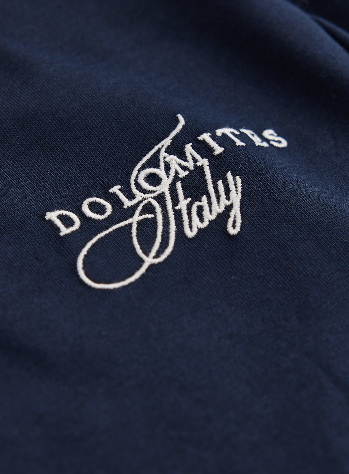 Navy Dolomites Print & Embroidered Regular Fit T-Shirt XS - Image 5 thumbnail