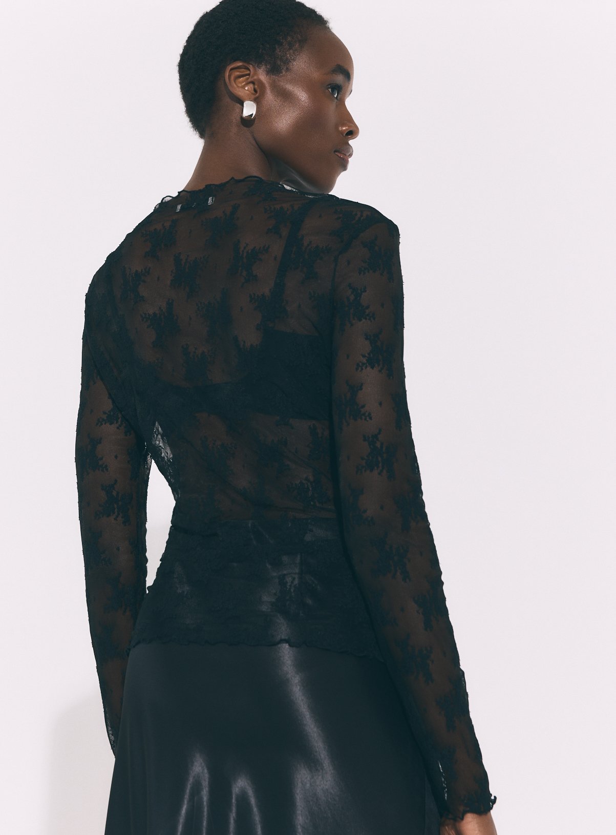 Black Heavy Satin Midi Slip Skirt 22 - Image 4 thumbnail
