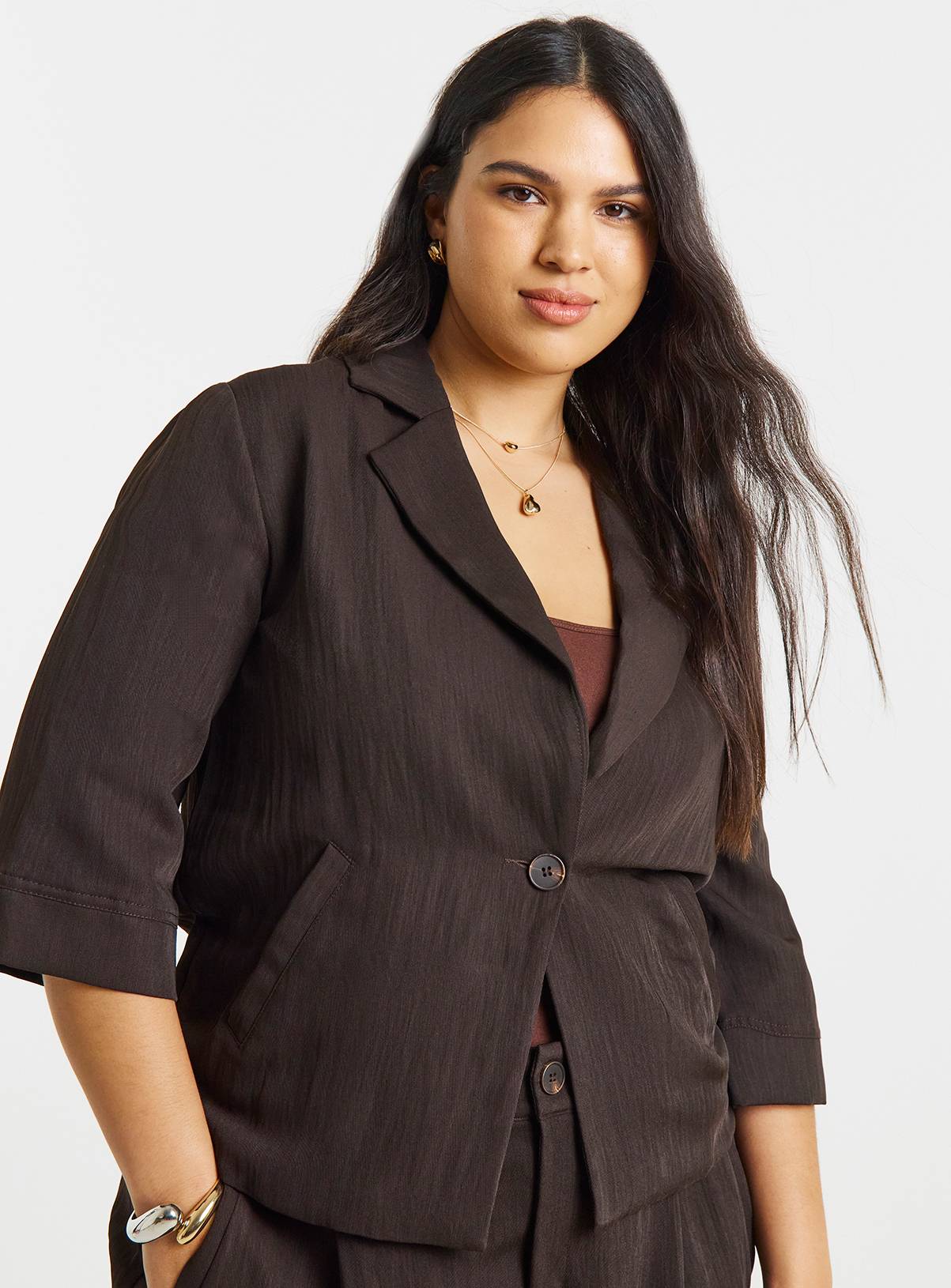 SIMPLY BE Soft Twill Angel Sleeve Chuck on Blazer 26 - Image 1