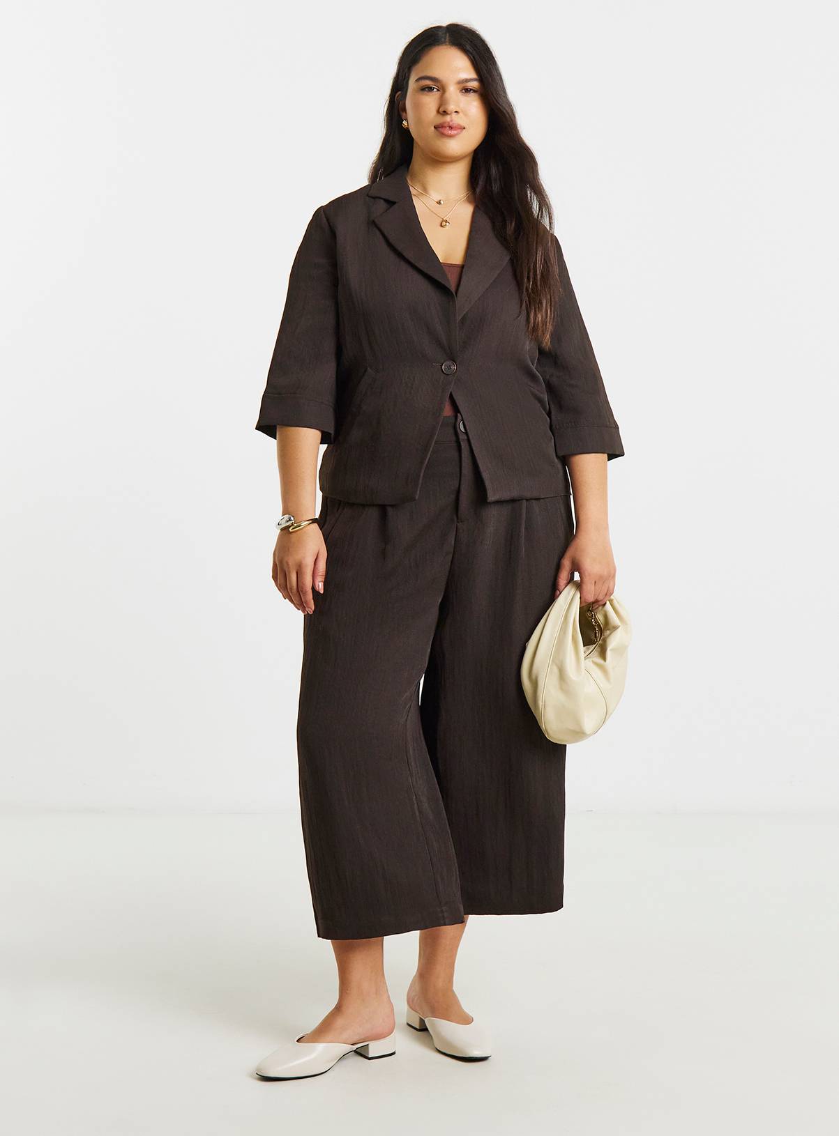 SIMPLY BE Soft Twill Angel Sleeve Chuck on Blazer 26 - Image 3