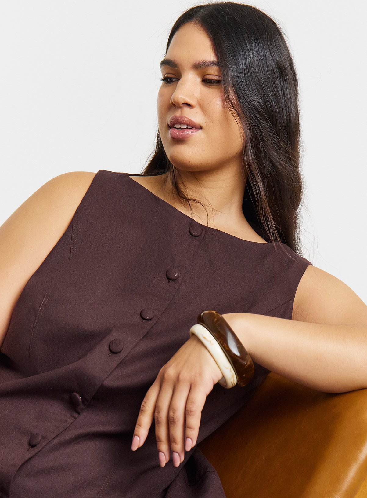 SIMPLY BE Linen Boat Neck Midaxi Dress 12 - Image 4 thumbnail