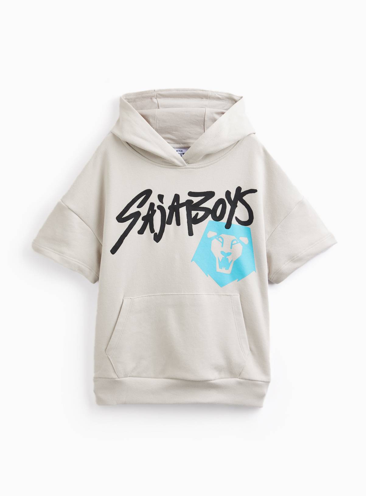 Grey KPop Demon Hunters Short Sleeve Hoodie 13 years - Image 1