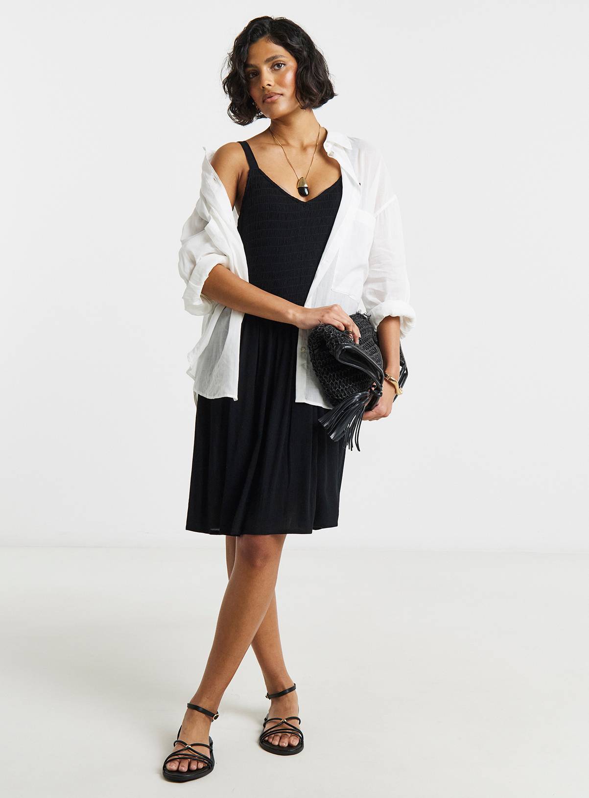 SIMPLY BE Crinkle Waist Detail Skater Dress 10 - Image 1