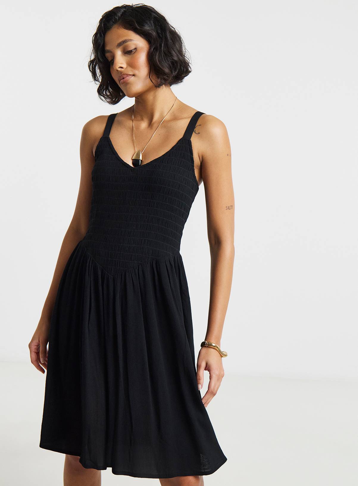 SIMPLY BE Crinkle Waist Detail Skater Dress 10 - Image 3