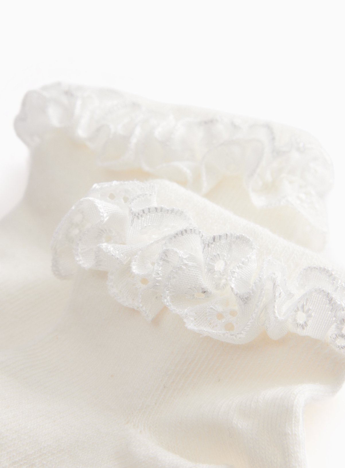 White Frilly Socks 3-Pack Up to 1 mnth - Image 2 thumbnail