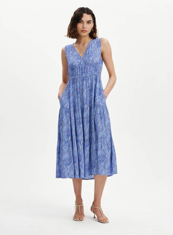 FINERY Stacey Dress Blue Paisley 8