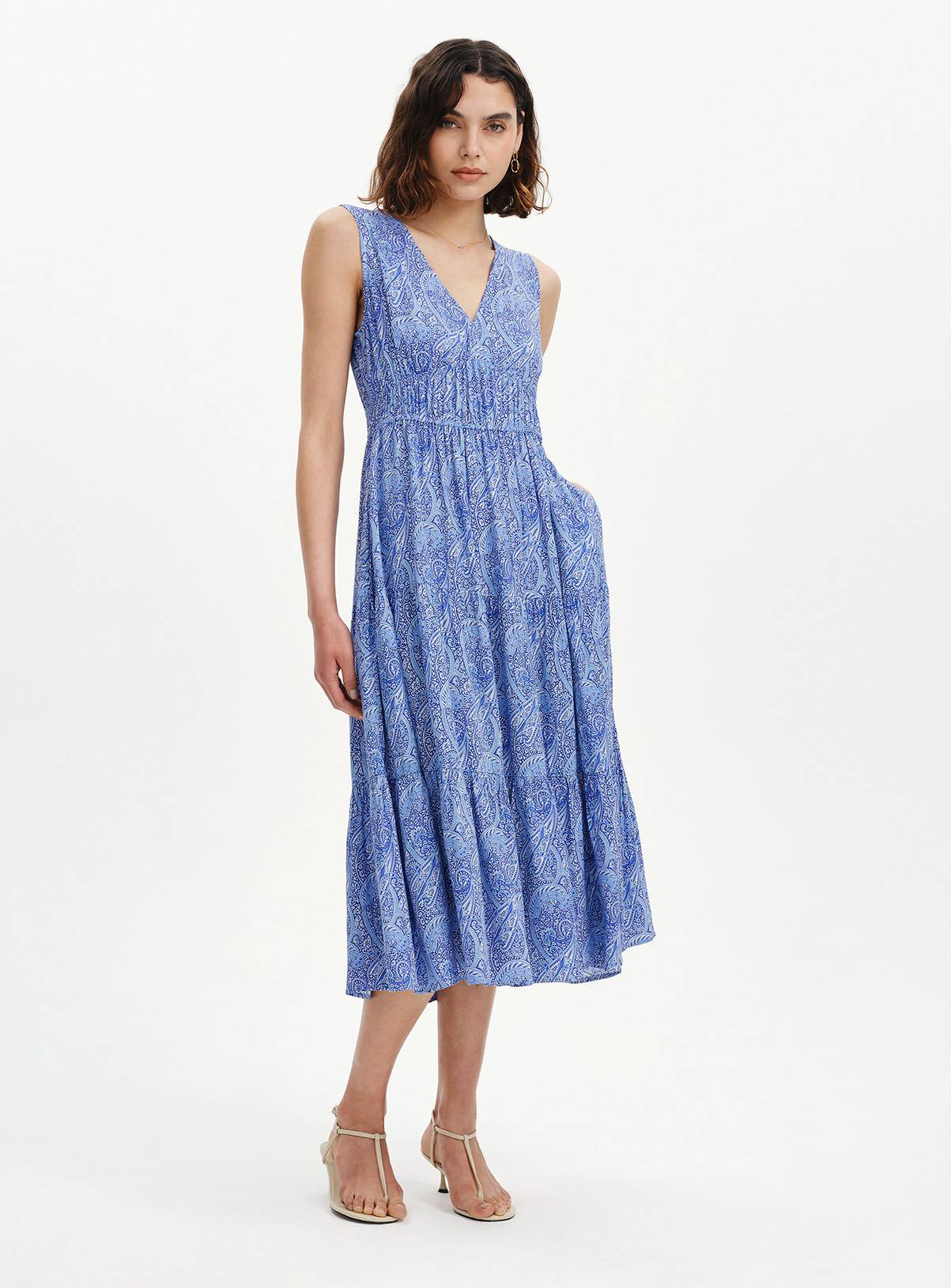 FINERY Stacey Dress Blue Paisley 8 - Image 2