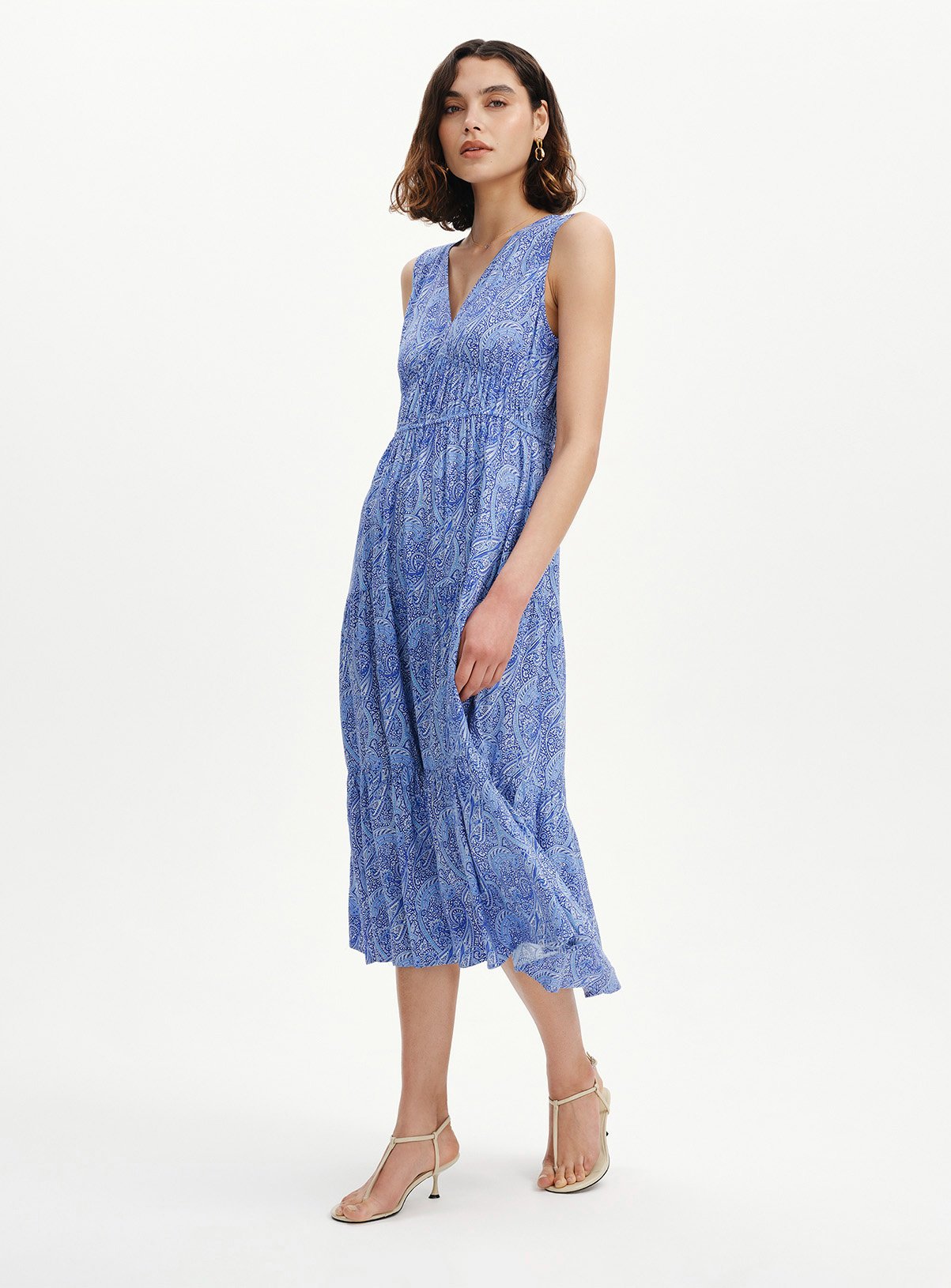 FINERY Stacey Dress Blue Paisley 8 - Image 4 thumbnail