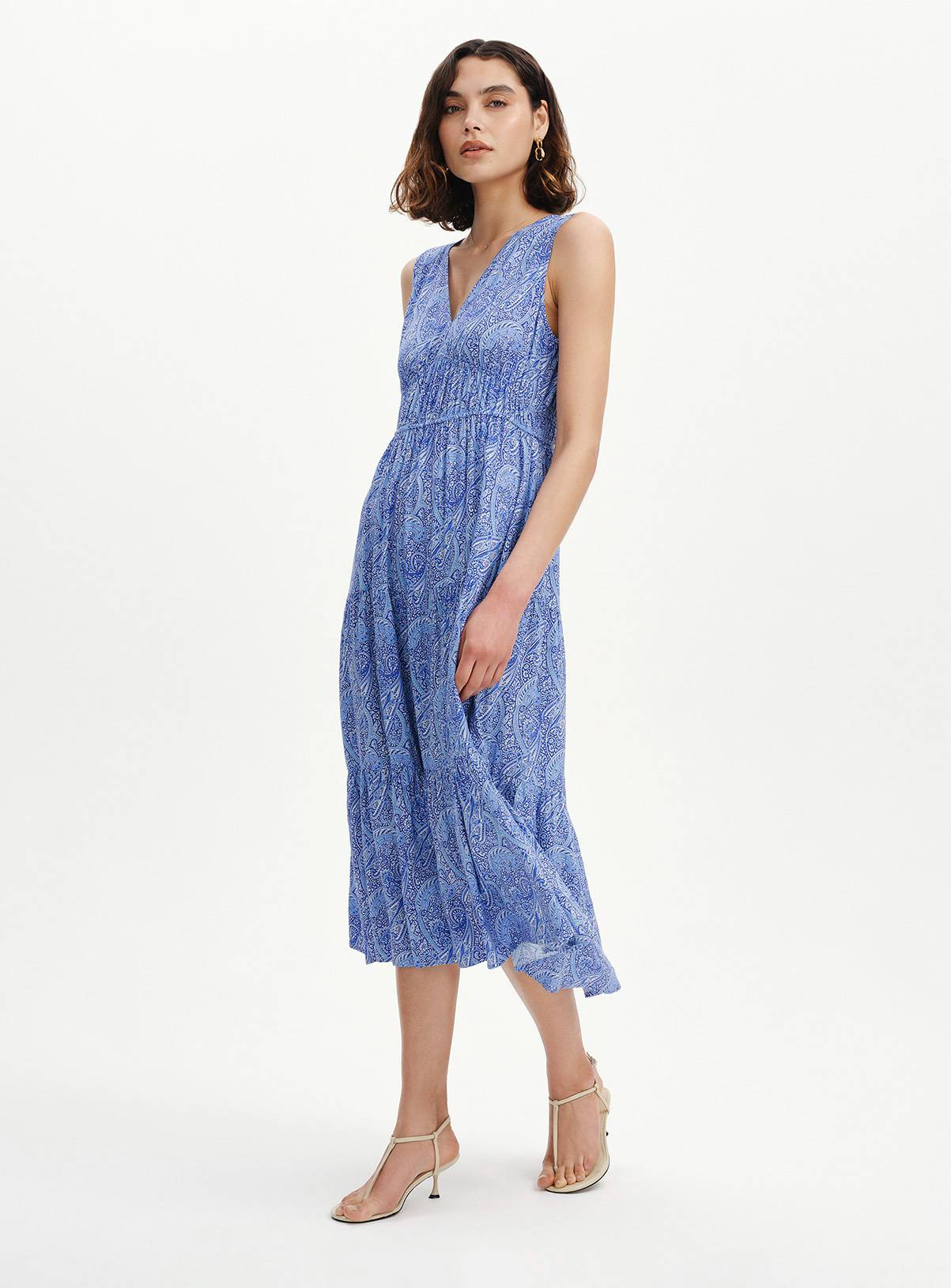 FINERY Stacey Dress Blue Paisley 8 - Image 4