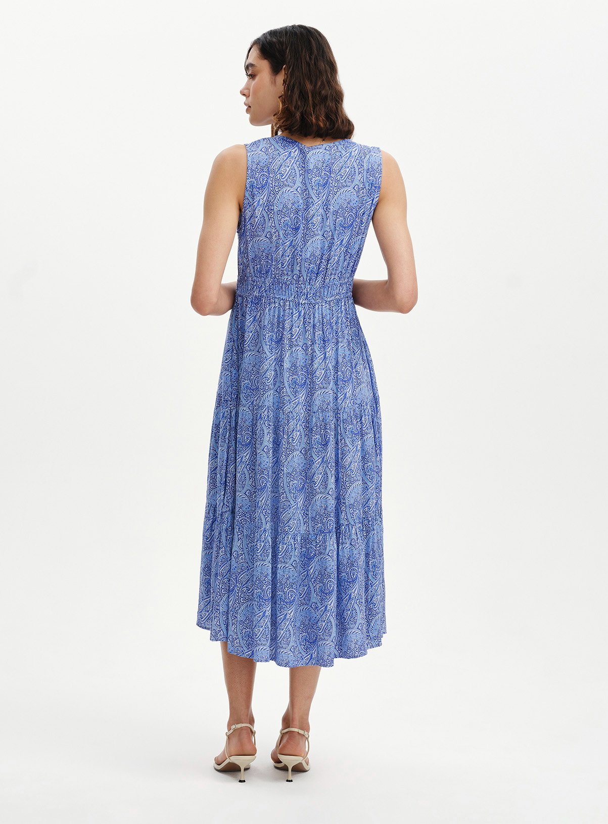 FINERY Stacey Dress Blue Paisley 8 - Image 6 thumbnail