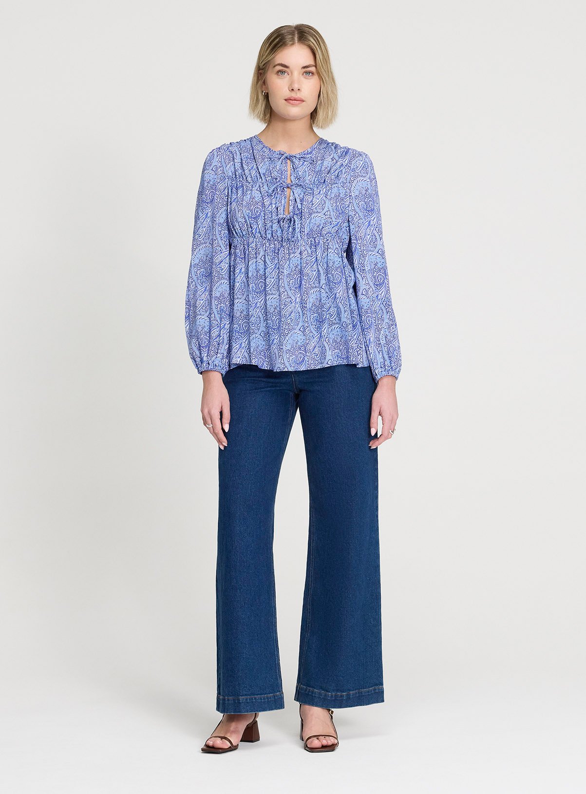 FINERY Roisin Top Blue Paisley 8 - Image 2 thumbnail