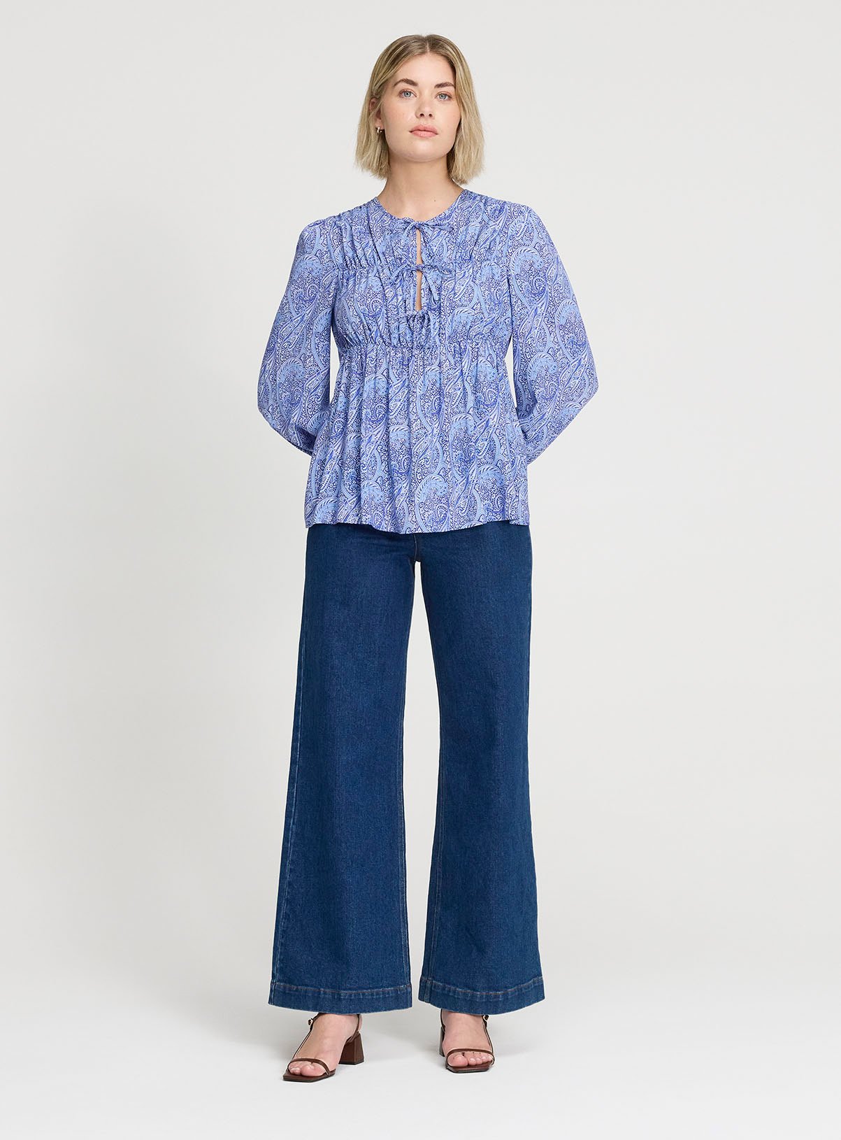 FINERY Roisin Top Blue Paisley 8 - Image 3 thumbnail