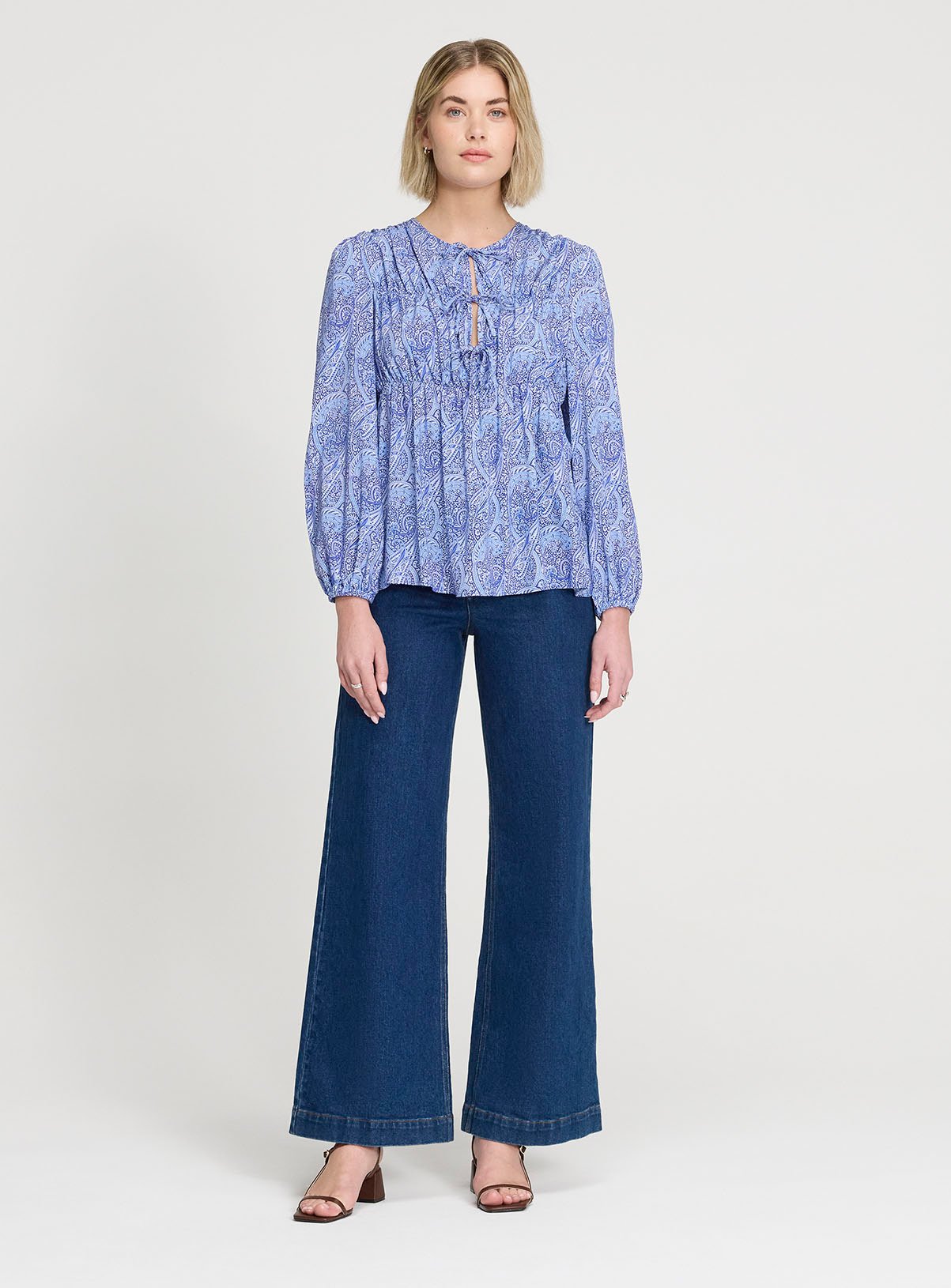 FINERY Roisin Top Blue Paisley 8 - Image 4 thumbnail