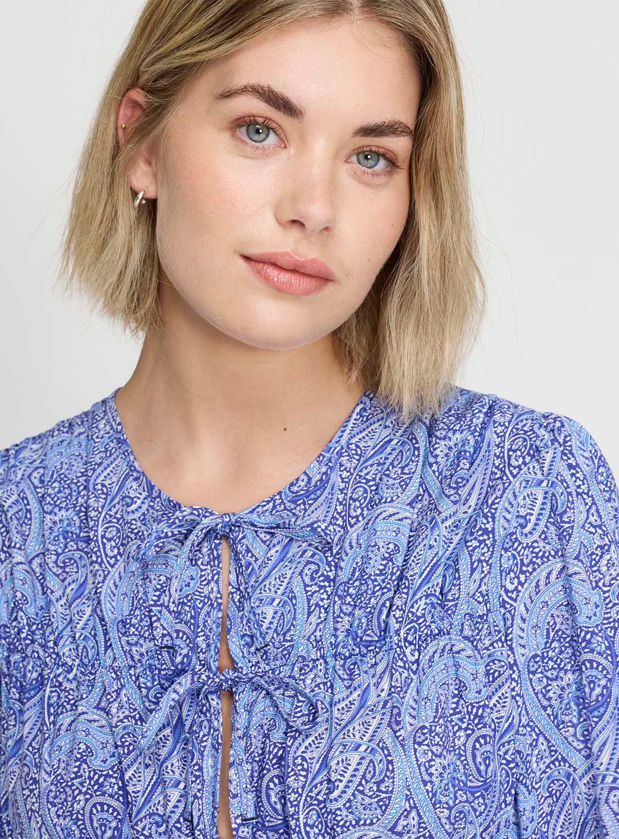 FINERY Roisin Top Blue Paisley 8 - Image 6 thumbnail