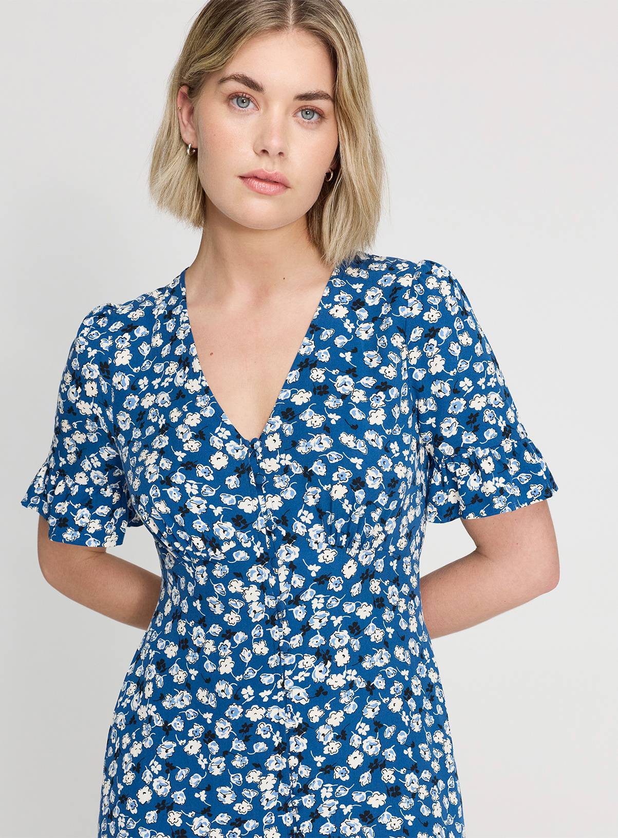 FINERY Sinead Dress Navy Ditsy 16 - Image 4