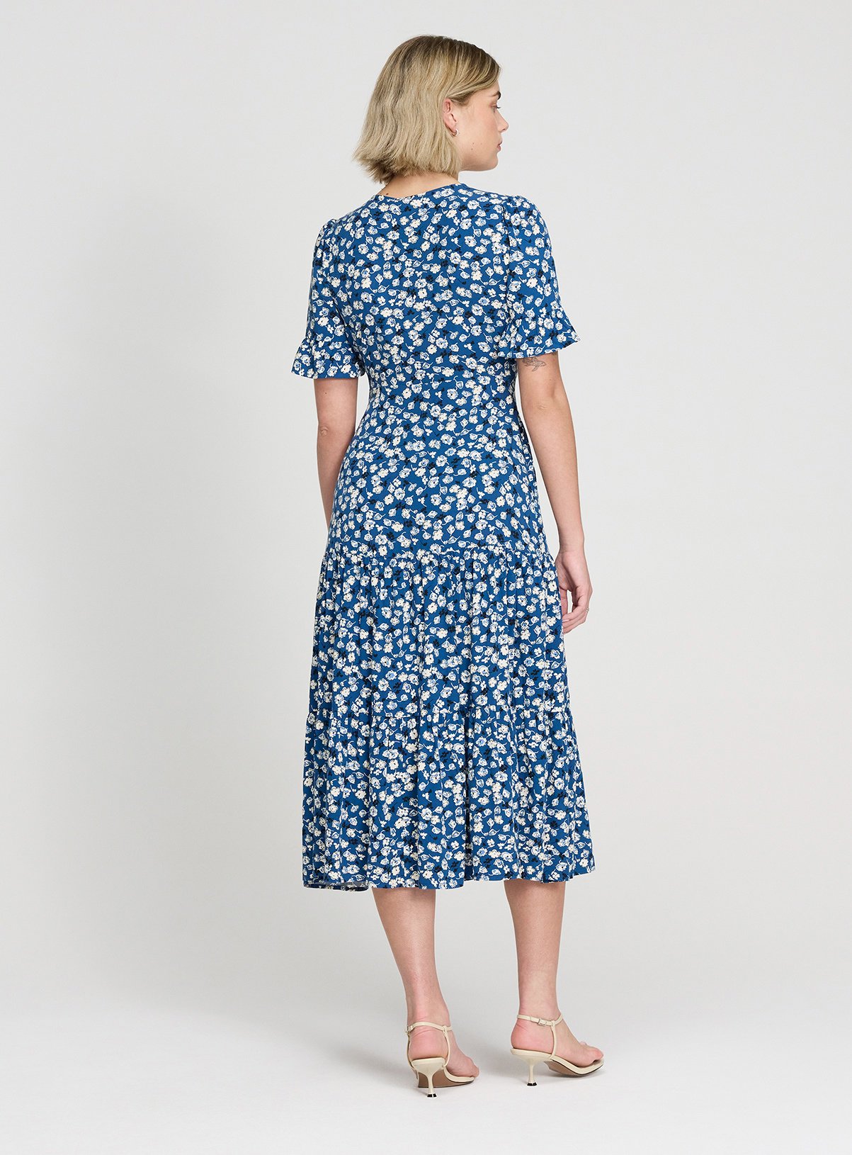 FINERY Sinead Dress Navy Ditsy 16 - Image 6 thumbnail