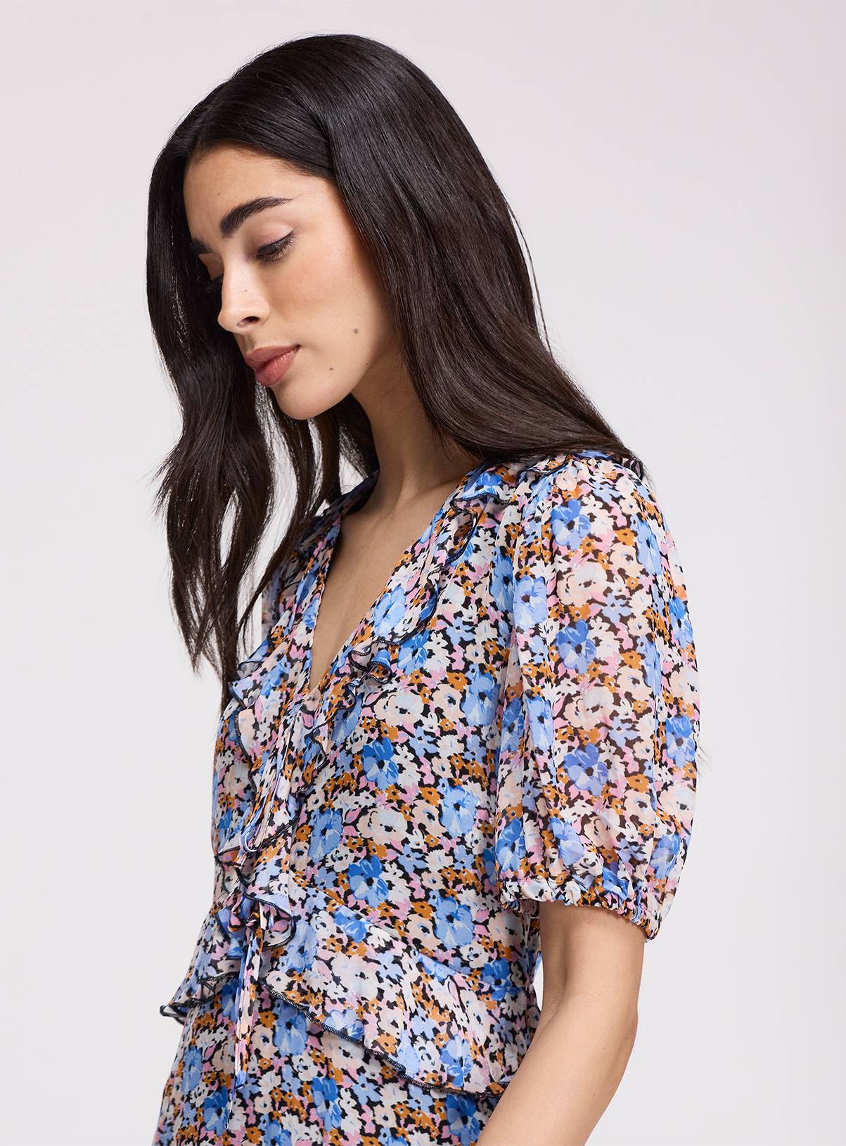 FINERY Pomona Dress Blue Floral 8 - Image 6