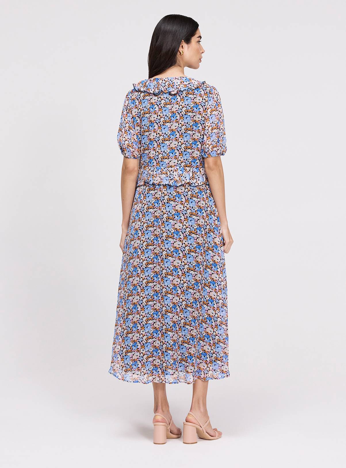 FINERY Pomona Dress Blue Floral 8 - Image 7