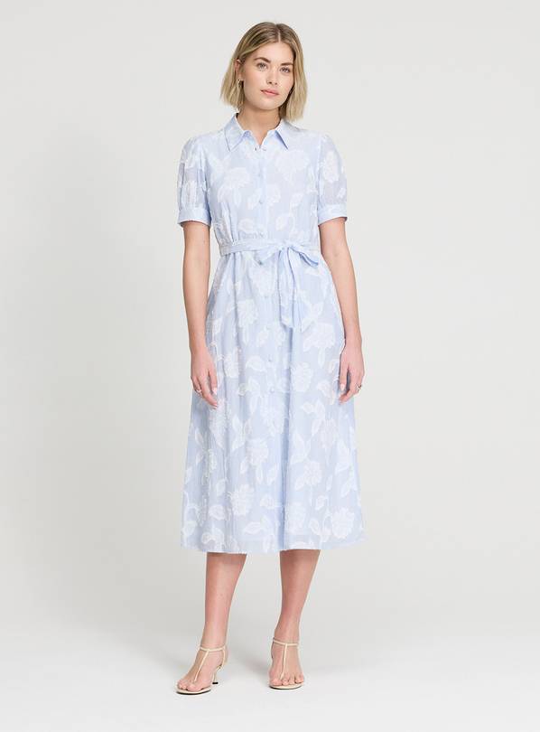 FINERY Mariah Dress Blue Floral Stripe 20
