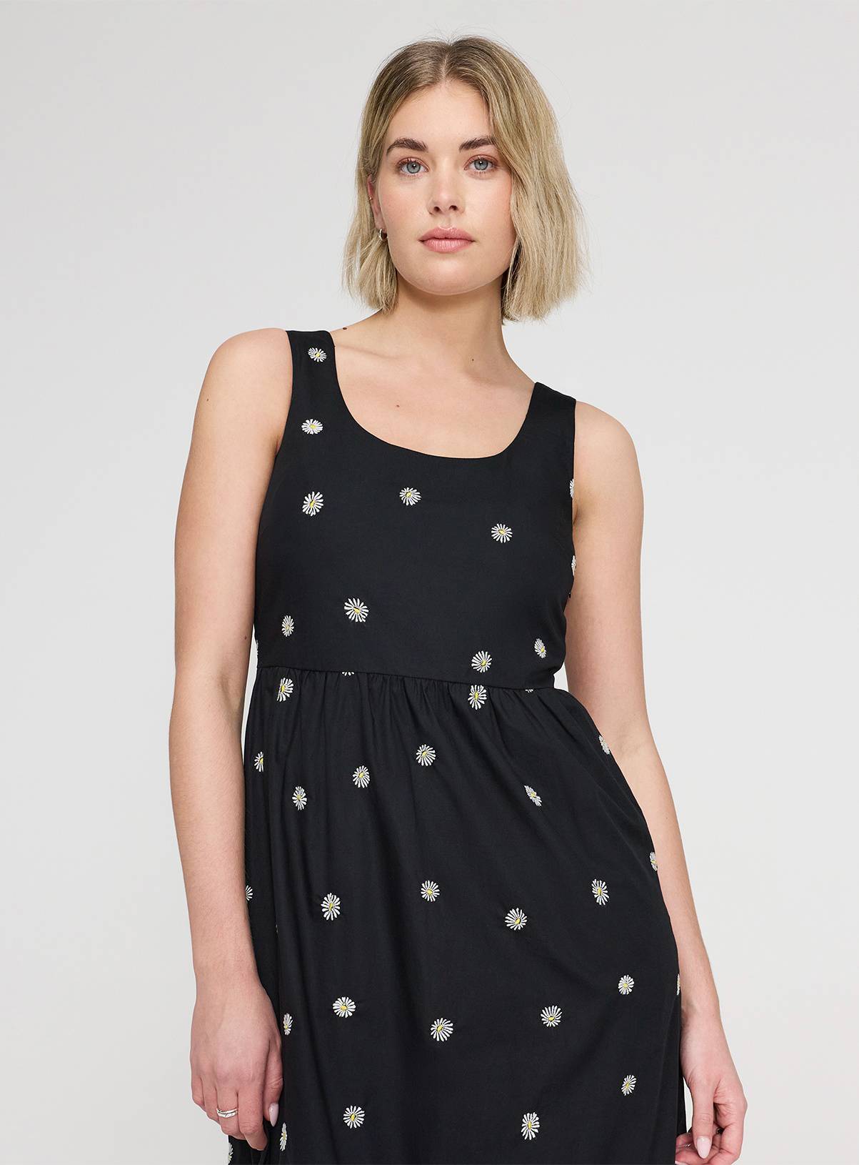 FINERY Cara Floral Embroidered Dress Black 14 - Image 4