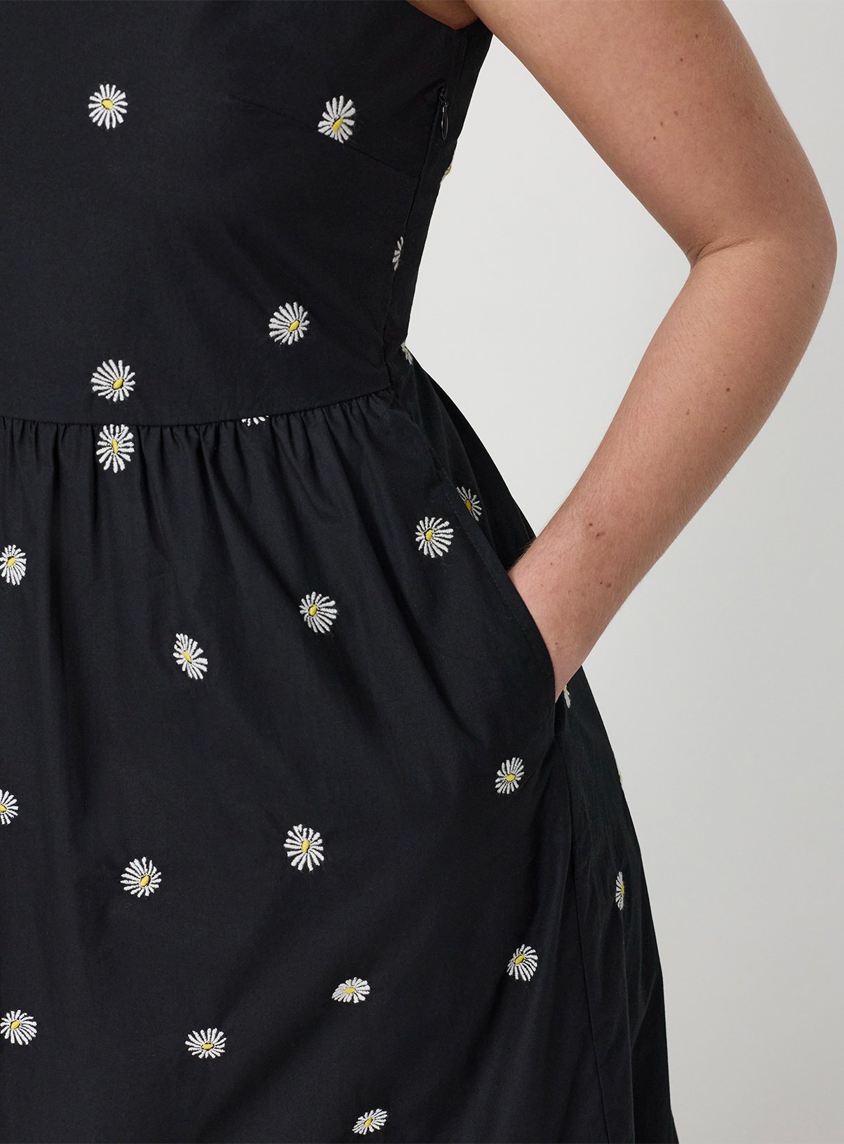 FINERY Cara Floral Embroidered Dress Black 14 - Image 6 thumbnail