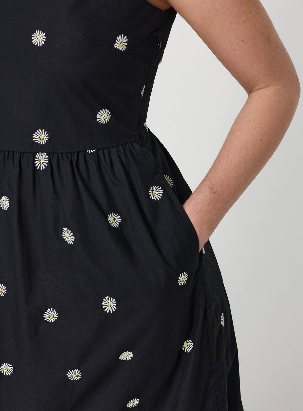 FINERY Cara Floral Embroidered Dress Black 14 - Image 6