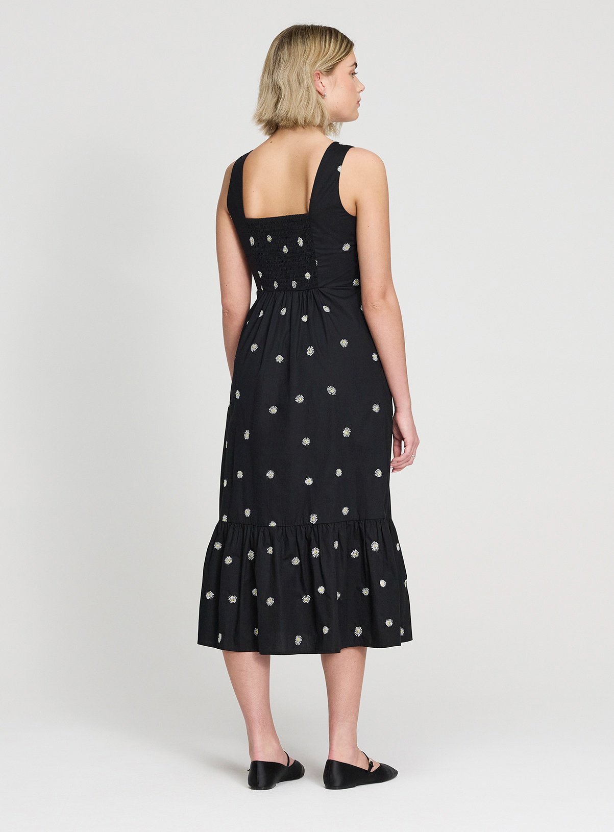 FINERY Cara Floral Embroidered Dress Black 14 - Image 7 thumbnail